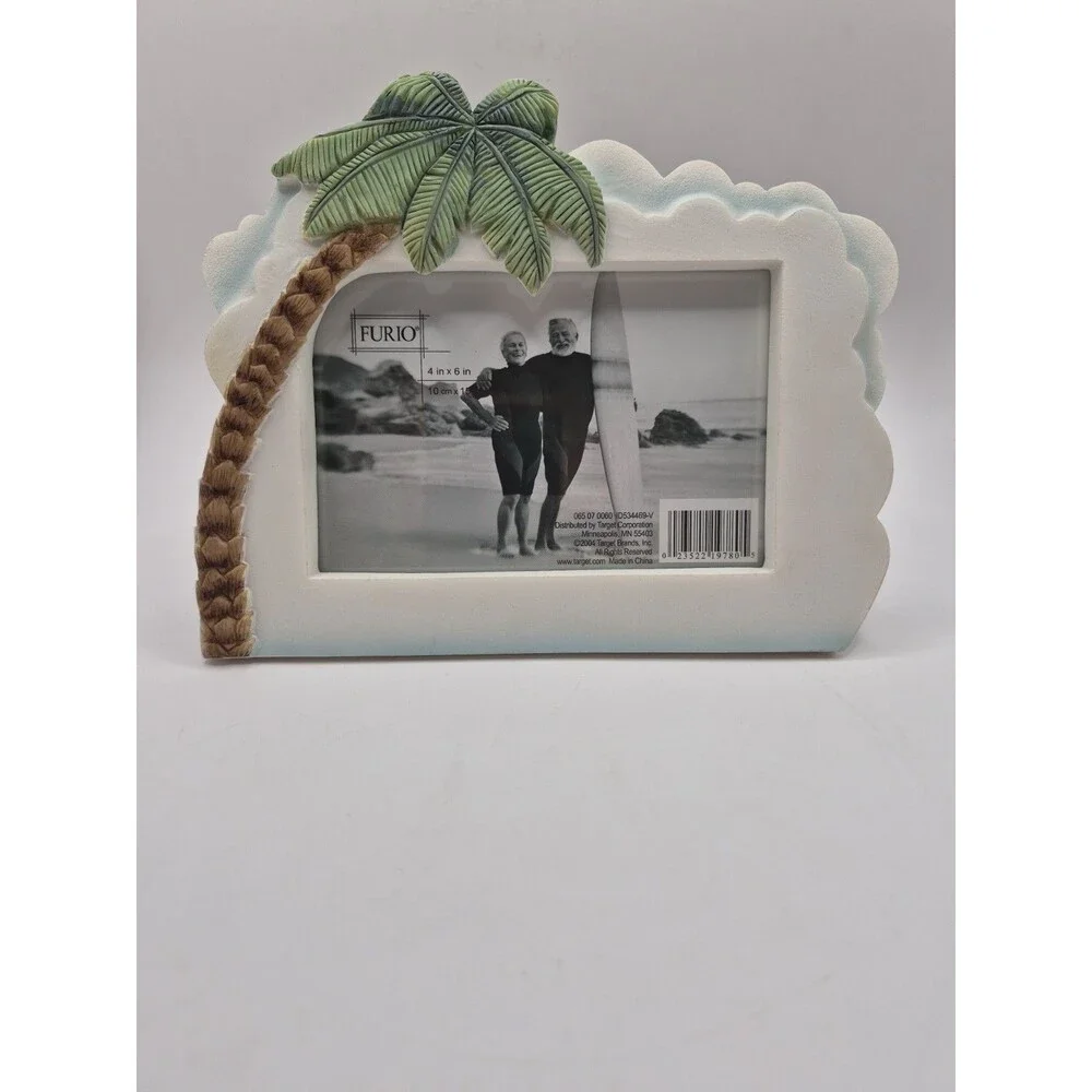 Furio Palm Tree Tropical Beach Clouds Oasis Vacation Picture Frame 4x6 Photo